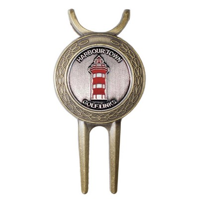 Classic Divot Repair Tool with Ball Marker, Club Rest and Belt Clip - Die Struck Logo