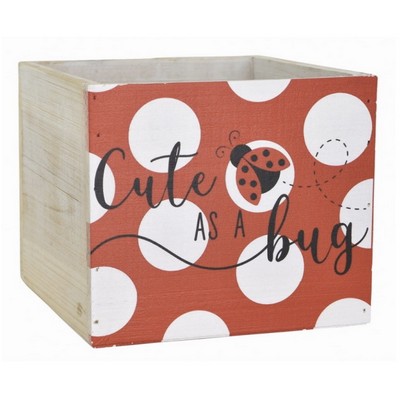 Cute As A Bug Wooden Basket