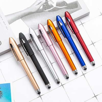 Plastic 2-In-1 Stylus Ballpoint Pen Accept Customized Logo