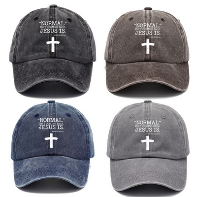 Cotton Cross Printed Baseball Cap