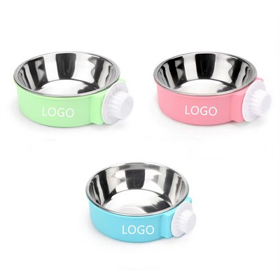 Removable Stainless Steel Hanging Pet Cage Bowl