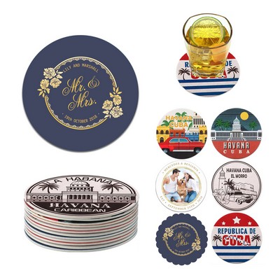 4'' Disposable Round Paper Coaster