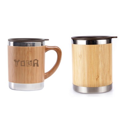 10 Oz. Bamboo Sheel Stainless Steel Travel Cup