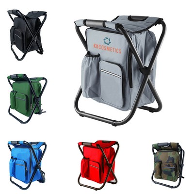 Compact Camping Cooler Backpack Foldable Hiking Stool