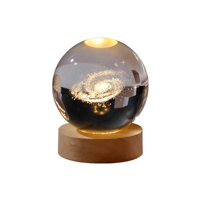 Engraved Crystal Galaxy Night Light