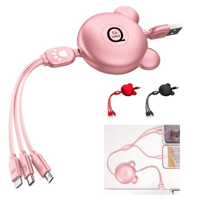 3-In-1 Bear Shape Telescopic Charging Cable