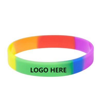 Rainbow Rubber Wristbands Silicone Bracelets