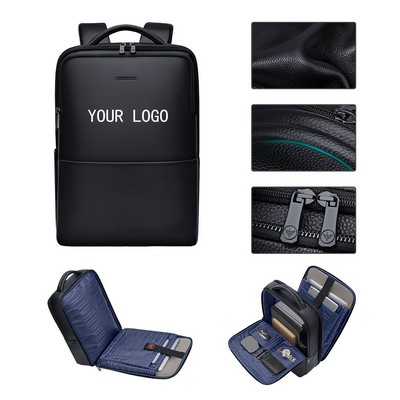 Genuine Leather Multifunctional USB Professional Anti Theft Large Capacity Backpack