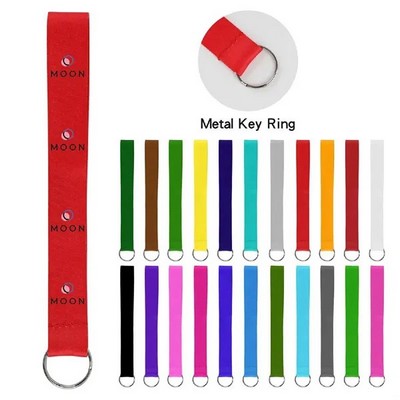 3/4"" Full Color Polyester Wrist Keychain Lanyard W/ Split