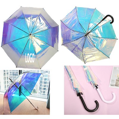 Holographic Wide Umbrella Iridescent Clear Umbrella