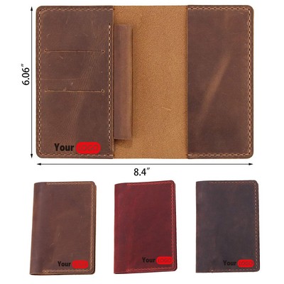 Leather Notebook Cover for Field Notes Handmade Journal Cover with Pen Holder