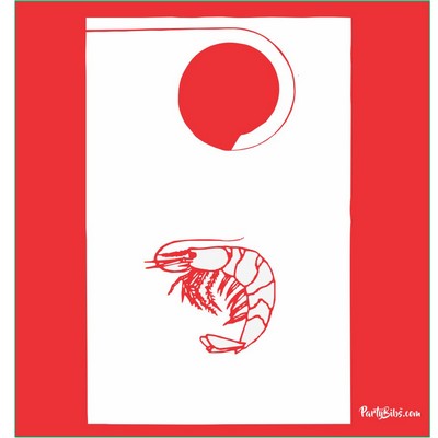 Stock "Single Shrimp" Design Poly Backed Paper Bibs w/Ties Minimum 25 bibs