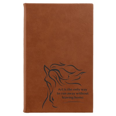 Rawhide Leatherette Sketch Book with Unlined Notepad