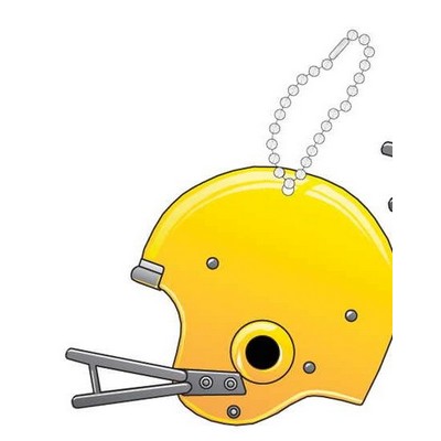 Football Helmet Promotional Key Chain w/ Black Back (3 Square Inch)