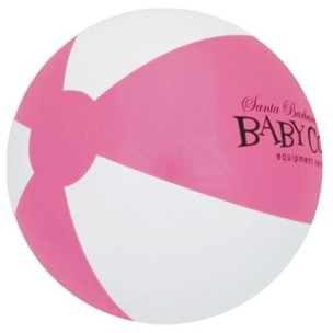 White/ Pink 16" Inflatable Two Alternating Color Beach Ball