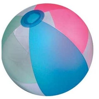 16" Inflatable Transparent w/ Opaque Mixed Beach Ball