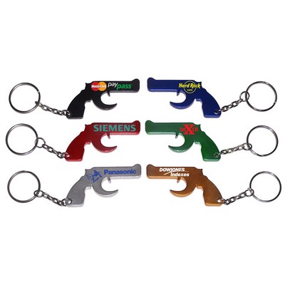 Gun Shape Bottle Opener w/Key Chain