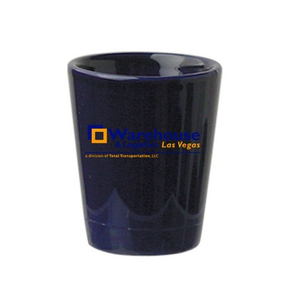 1.5 Oz. Ceramic Shot Glass - Cobalt