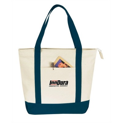 Canvas Zipper Tote Bag (18"x15.75"x6")