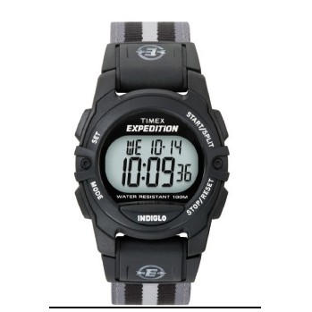 Timex Expedition Black Mid-Size Core Chrono Alarm Timer Watch