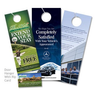 16PT Perforated Door Hanger w/ UV In 4/4 Full Color (3.5"X11")