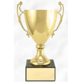 8 1/4" Grand Series Metal Trophy Cup on Black Genuine Marble Base