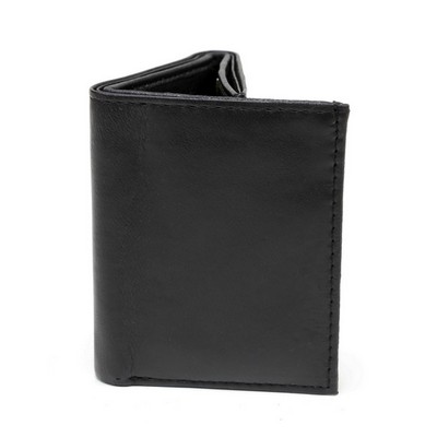 Ashlin® Designer Men's Midnight Black Bryson Tri-Fold Leather Wallet