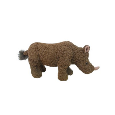 Custom Plush Brown Rhino in Short-Pile Fabric