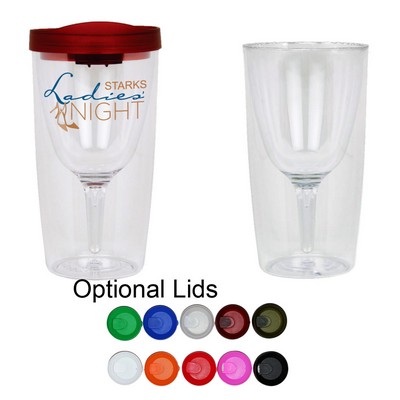 10 Oz. Vino2GO Acrylic Wine Glass Tumbler w/ Lid (Screen Printed)