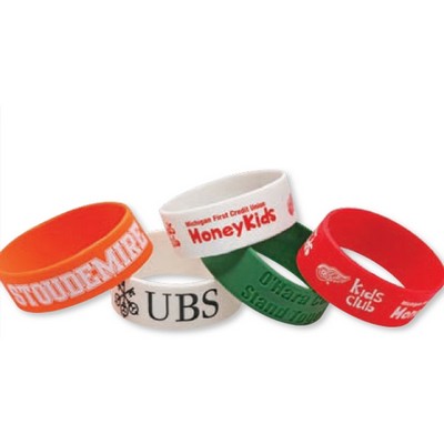 1" Wide Silicone Wristbands/Debossed