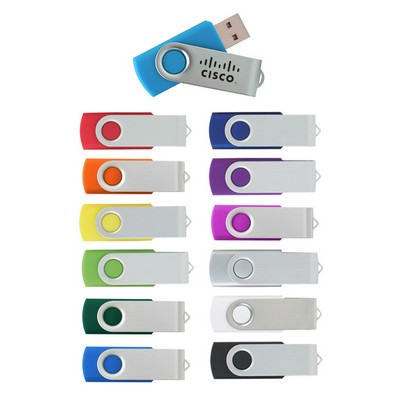 2GB Swing USB Flash Drive w/Metal Swivel Cover