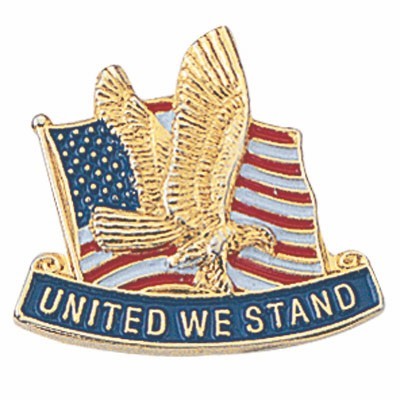 7/8" United We Stand American Flag & Eagle Pin