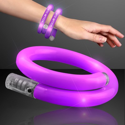 Purple Light Up Tube Wrap Bracelets - Domestic Print