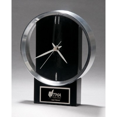 Black and Silver Modern Design Clock (5 5/8"x7.75")