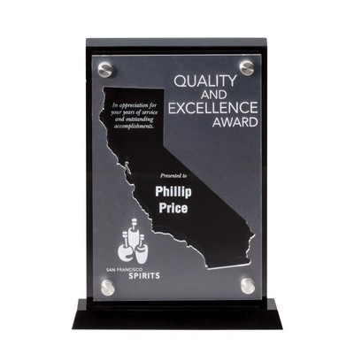 Floating California Map Shape Award