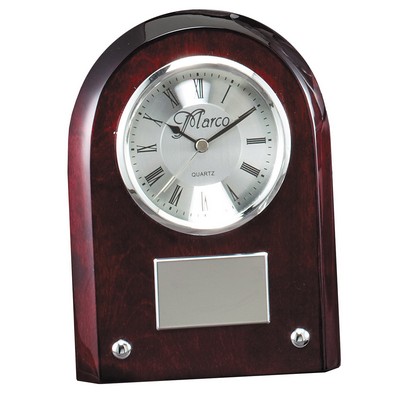 Rosewood Silver Clock