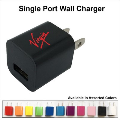 Single Port USB Wall Charger - Black