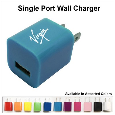 Single Port USB Wall Charger - Light Blue