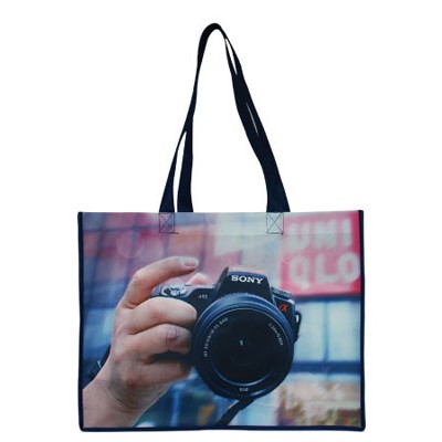 P.E.T. 90 GSM Non-Woven Sublimated Tote Bag Edge to Edge Coverage (16"x12"x6")