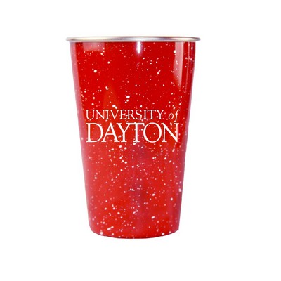 16 Oz. Stainless Steel Speckled Pint Glass