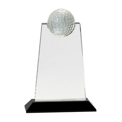 Crystal Golf Ball Tower Award, 9"H