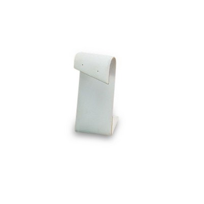 White Leatherette Tall Earring Stand