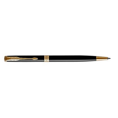 Luxury Line Parker Sonnet Lacquered Black Retractable Ballpoint / Gold Trim