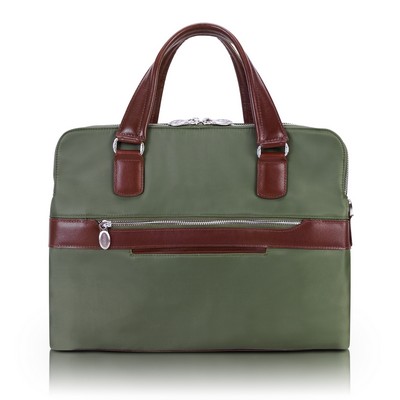 HARTFORD | 15" Green Nylon Dual-Compartment Briefcase | McKleinUSA