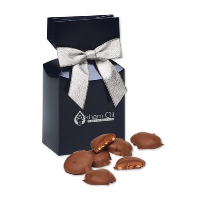 Navy Gift Box w/Caramel Pecan Clusters