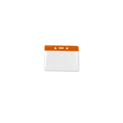 Vinyl Horizontal Top Load Badge Holder(3.69"x 3.25")(Orange)