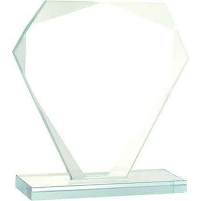 7" Cut Diamond Jade Glass Award