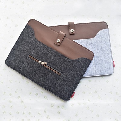 13" PU Laptop Felt Sleeve w/Single Magnetic Hasp