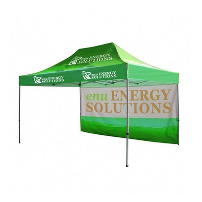 10'x15' Heavy-Duty Tent Canopy With Back Full Wall