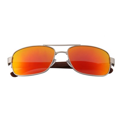 Wooden Ebony, Zebra & Rosewood Series Slim Aviator Sunglasses (TUSK)